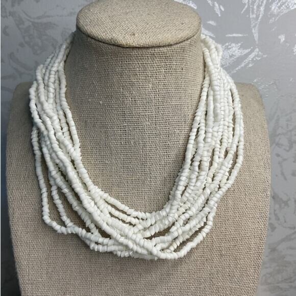 Multi Stranded White Sea Beaded Lobster Claw Clasp - Picture 3 of 5